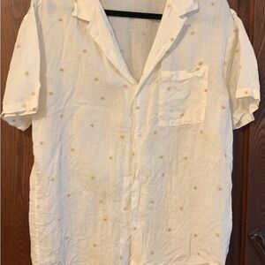 Madewell Cream and Gold Casual Button Down Shirt